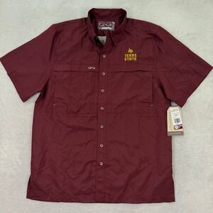 NEW GameGuard 1203 Mens Large Texas State University Fishing Shirt Maroon Vented